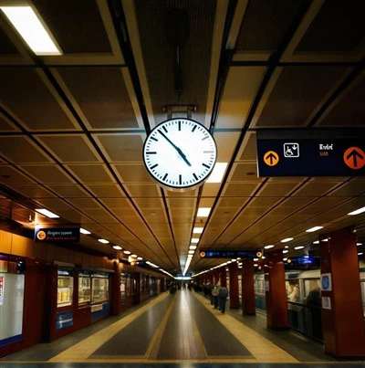 Oboustranná stanice a letištní hodiny